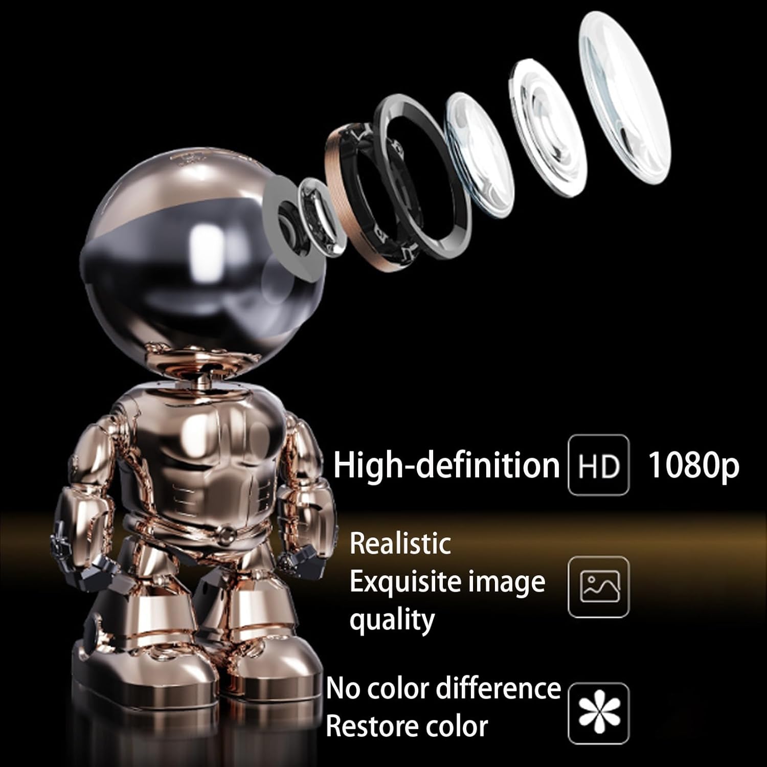 Wireless Indoor Motion Detection Robot Camera, WiFi Indoor Camera 1080P Infrared Night Vision for Home Security, Two-Way Talk, Human Detection, Smart Home Gadgets with Phone App