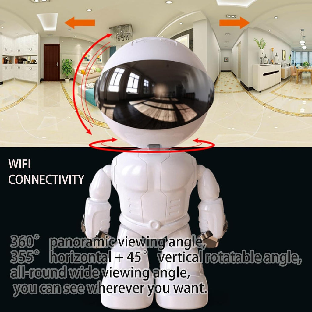Wireless Indoor Motion Detection Robot Camera, WiFi Indoor Camera 1080P Infrared Night Vision for Home Security, Two-Way Talk, Human Detection, Smart Home Gadgets with Phone App